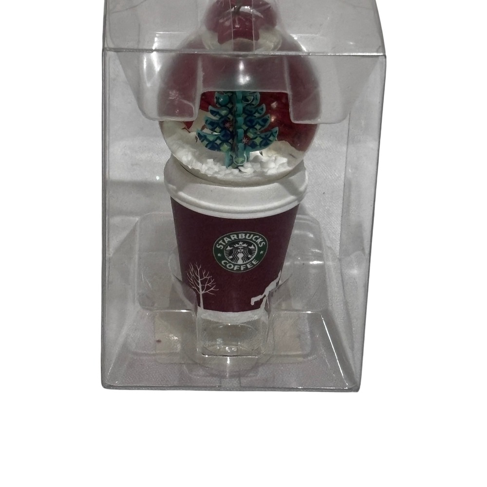 Starbucks Red Cup Snow Globe Christmas Ornament Holiday Tree Rare Decor 2006